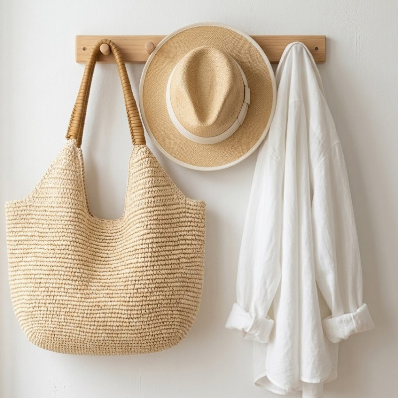 Women'S Raffia Bags - Raffia Woven Straw Shoulder Bag,Women Large