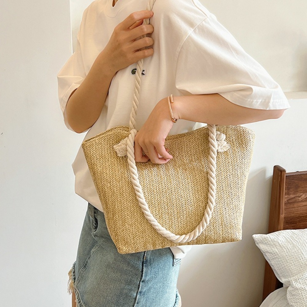 New Summer Beach Tote Bag Larg - Women'S Raffia Bags recension och pris