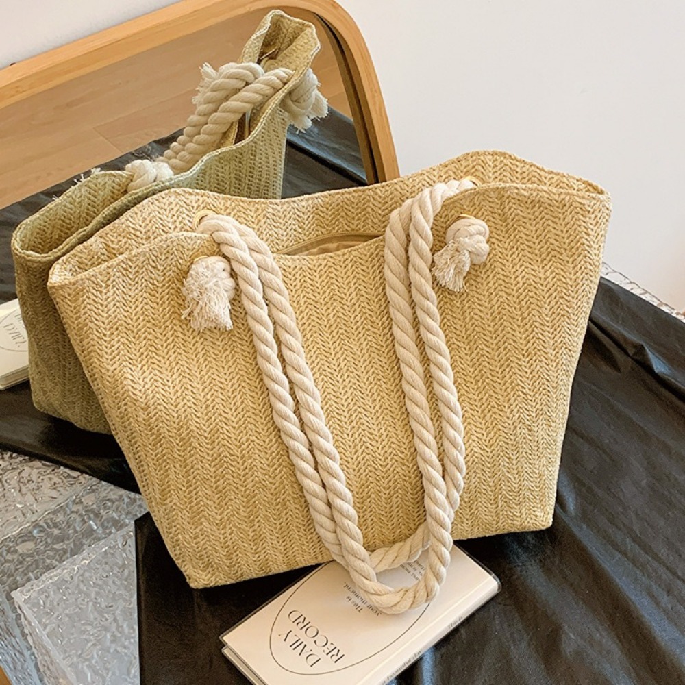New Summer Beach Tote Bag Larg - Women'S Raffia Bags recension och pris
