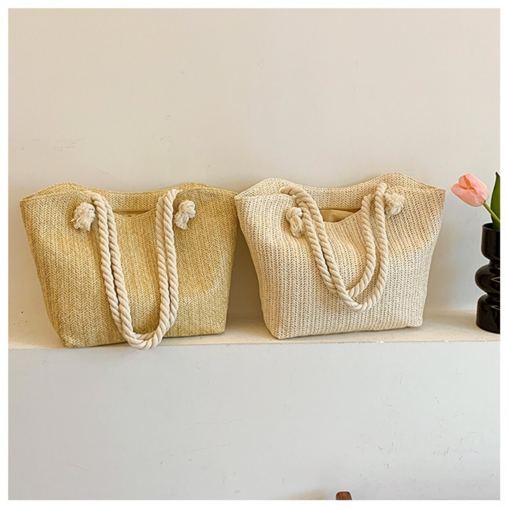New Summer Beach Tote Bag Larg - Women'S Raffia Bags recension och pris