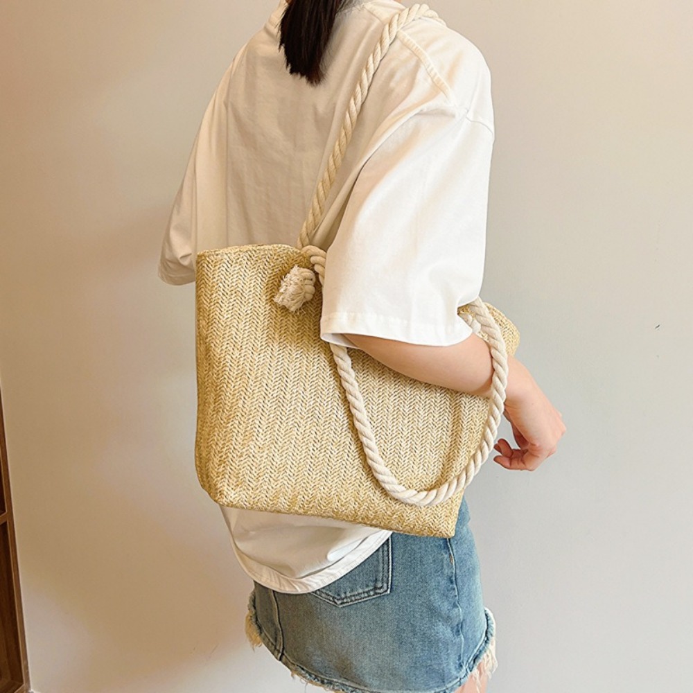 New Summer Beach Tote Bag Larg - Women'S Raffia Bags recension och pris