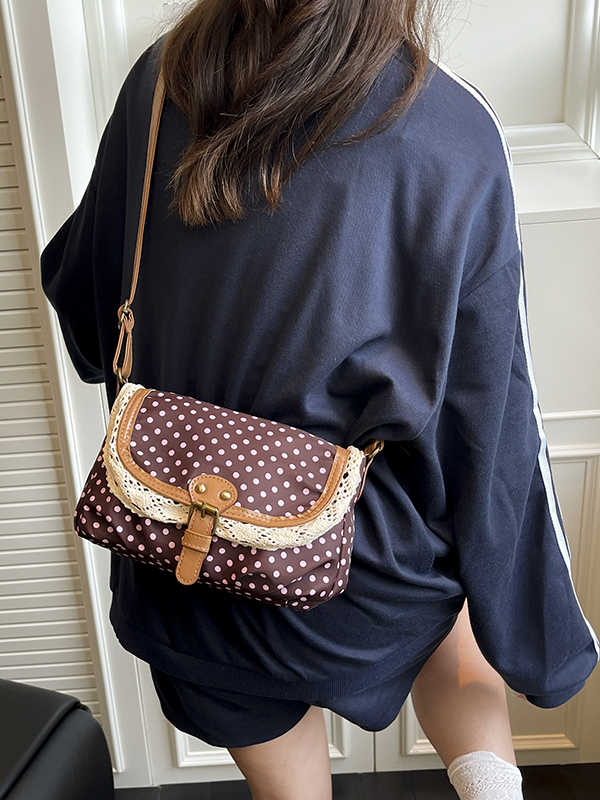 Retro Polka Dot Lace Trim Canv - Women'S Young Bags recension och pris
