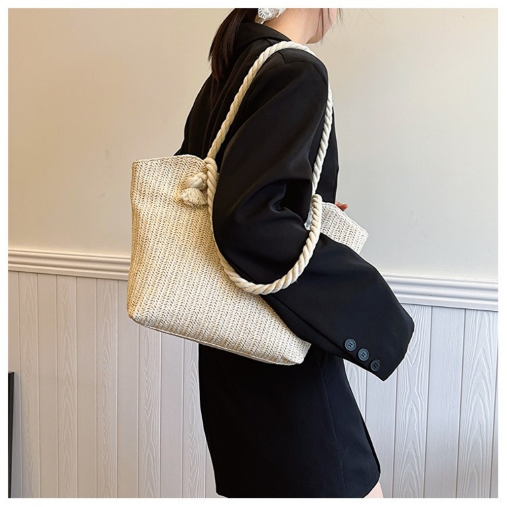 New Summer Beach Tote Bag Larg - Women'S Raffia Bags recension och pris
