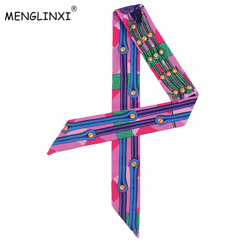 New Chain Print Small Silk Sca - Women Bags Branded recension och pris